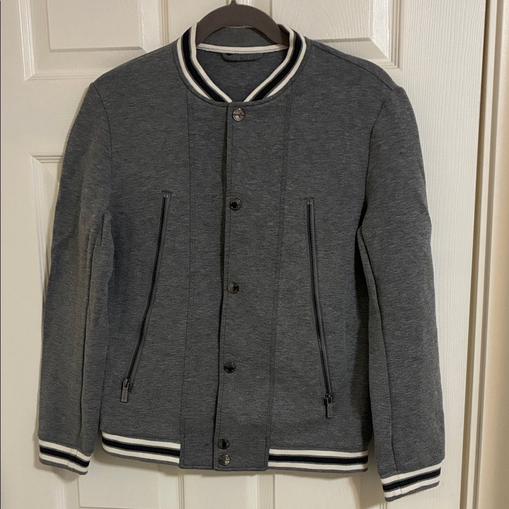 Jack & Jones Charcoal Varsity Bomber Jacket Size S